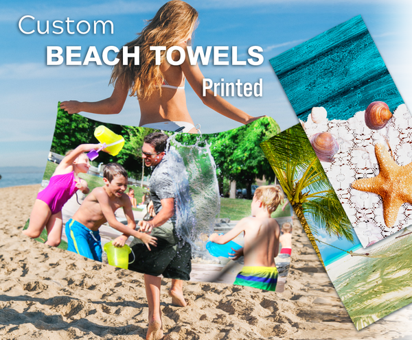 Custom Printed Sublimation Beach Towel with Cotton BackSide - 30”x 60” Full  Color