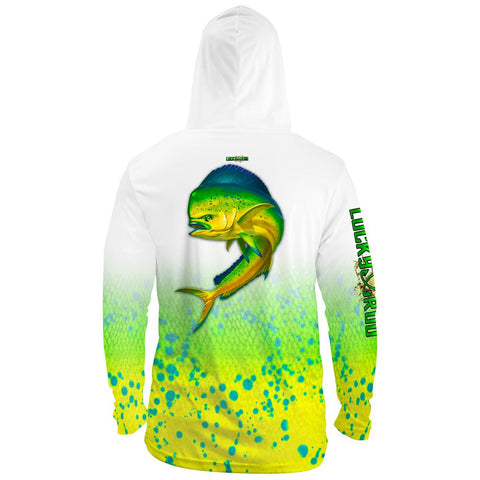 Mahi Fade Mens Performance LS With Hood Allover