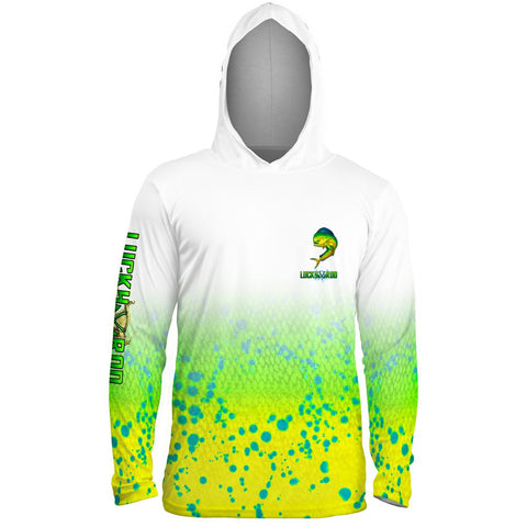 Mahi Fade Mens Performance LS With Hood Allover