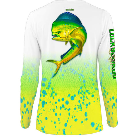 Mahi Fade Womens LS V-Neck Allover