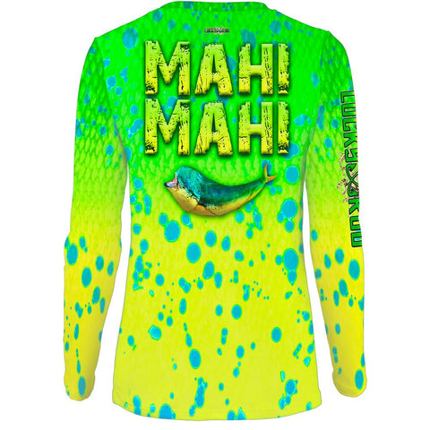 Mahi Attack Womens LS V-Neck Allover