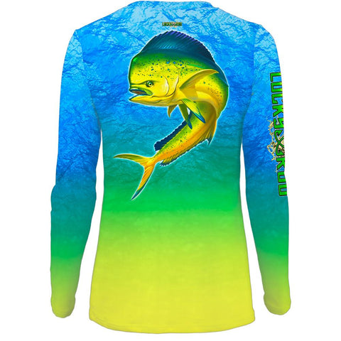 Mahi Nation Womens LS V-Neck Allover