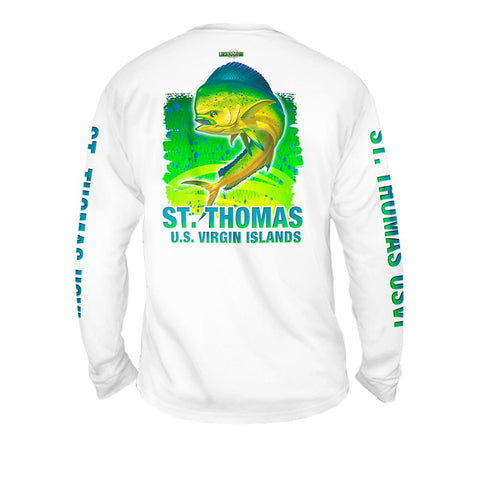 Mahi Nation - Free Stock Art - Mens Performance Long Sleeve Spot Print