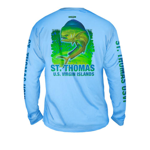 Mahi Nation - Free Stock Art - Mens Performance Long Sleeve Spot Print