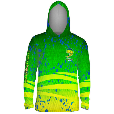 Mahi Fury Mens Performance LS With Hood Allover