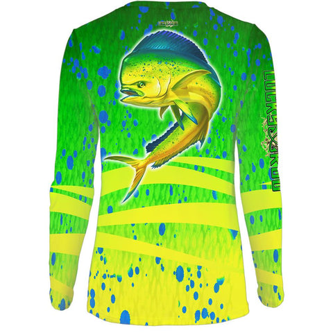Mahi Fury Womens LS V-Neck Allover