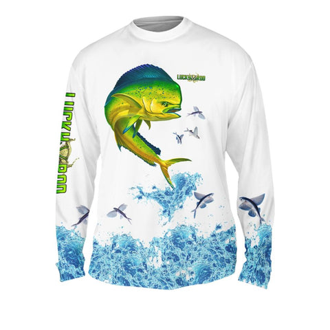 Mahi Splash Flying Fish Mens Performance Long Sleeve Allover