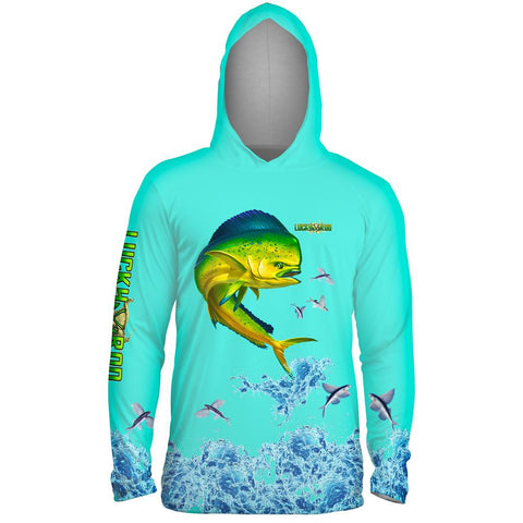 Mahi Splash Flying Fish Mens Performance LS With Hood