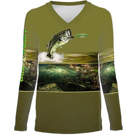 Bass Leap Womens LS V-Neck