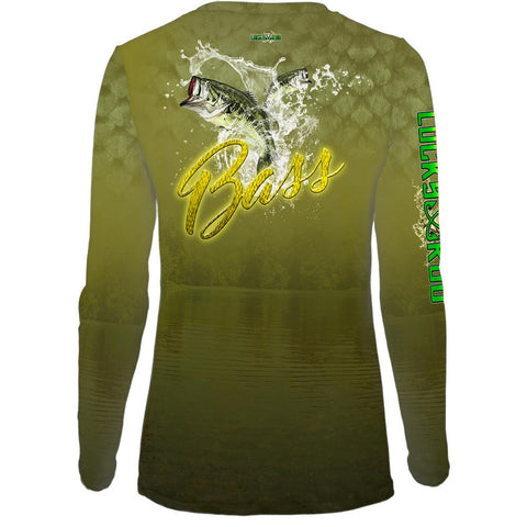 Bass Scales Womens LS V-Neck Allover