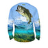 Shallow Attack Bass Mens Performance Long Sleeve Allover