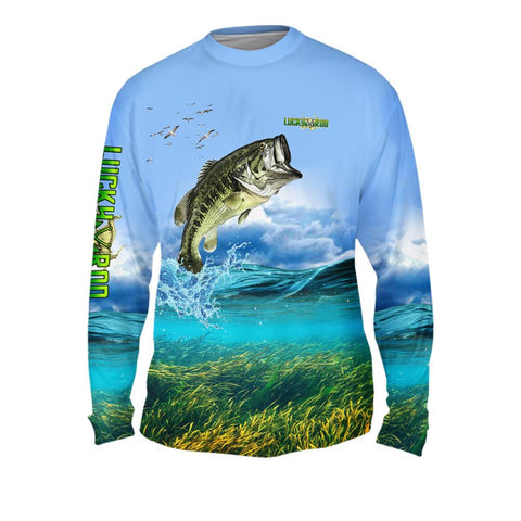 Shallow Attack Bass Mens Performance Long Sleeve Allover
