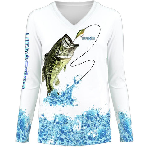 Bass Splash Womens LS V-Neck