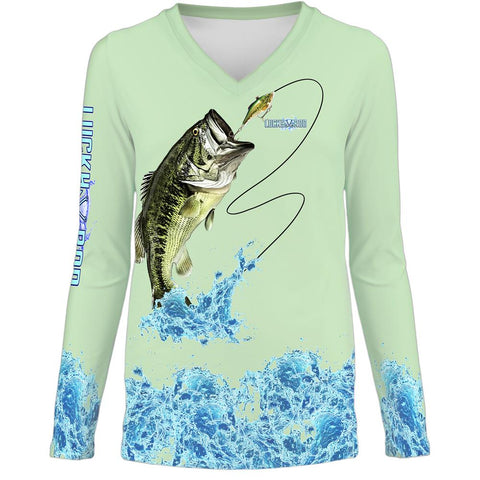 Bass Splash Womens LS V-Neck