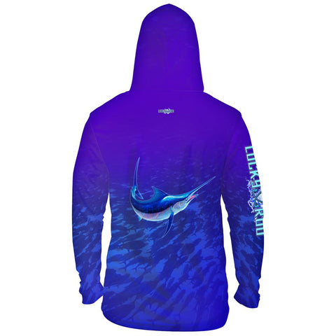 Speed Marlin Mens Performance LS With Hood Allover