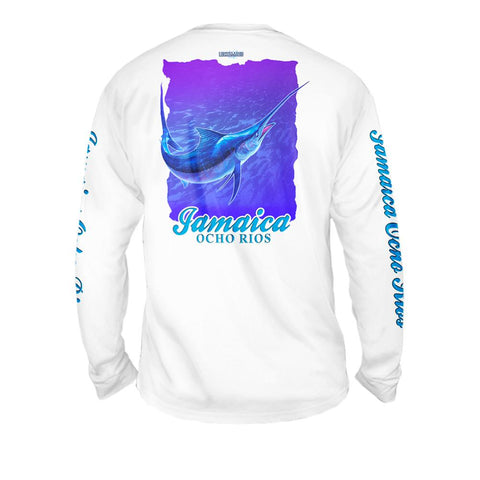 Speed Marlin - Free Stock Art - Mens Performance Long Sleeve Spot Print