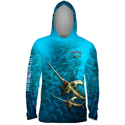 Bone Marlin Mens Performance LS With Hood