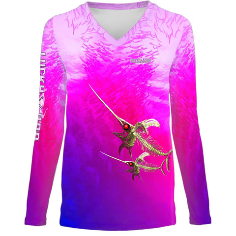 Bone Marlin Mens Performance Long Sleeve Allover