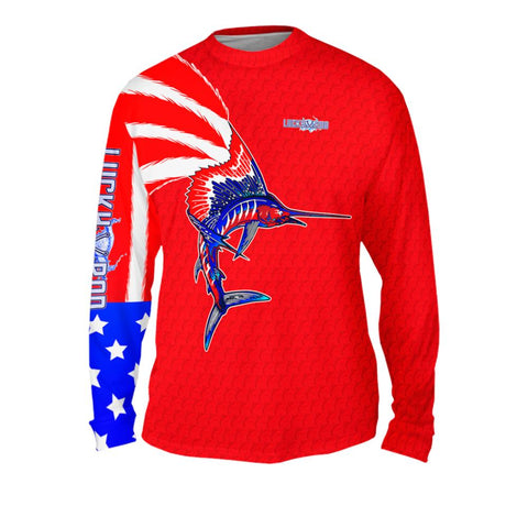 American Marlin Mens Performance Long Sleeve Allover