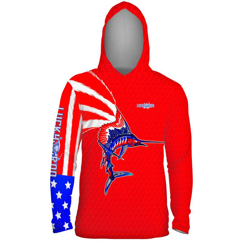 American Marlin Mens Performance LS With Hood