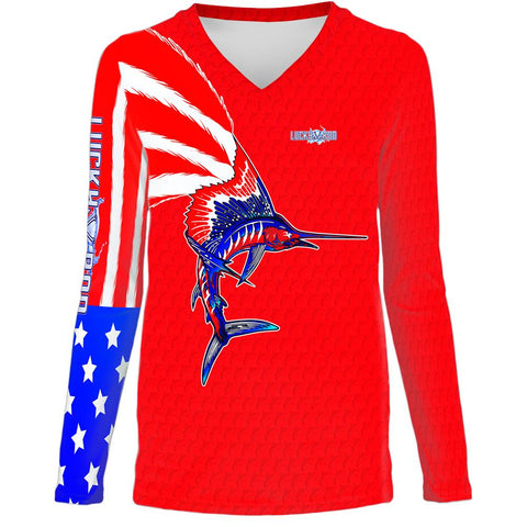 American Marlin Womens LS V-Neck