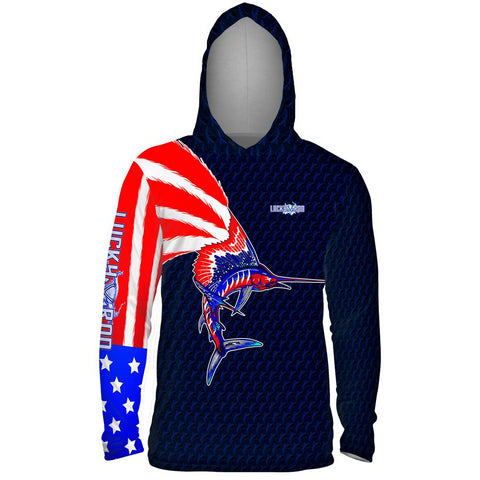 American Marlin Mens Performance LS With Hood