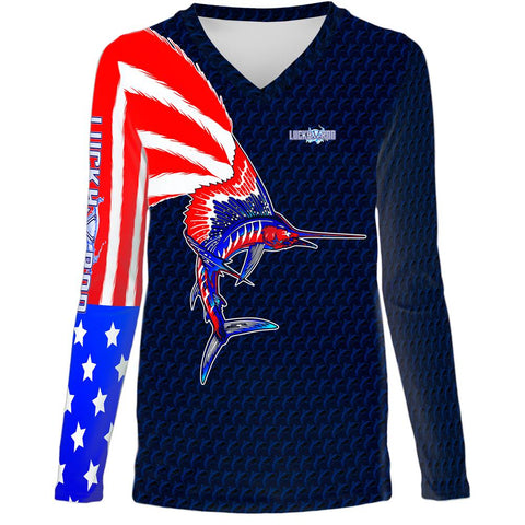 American Marlin Womens LS V-Neck