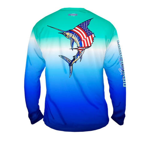 National Marlin Mens Performance Long Sleeve Allover