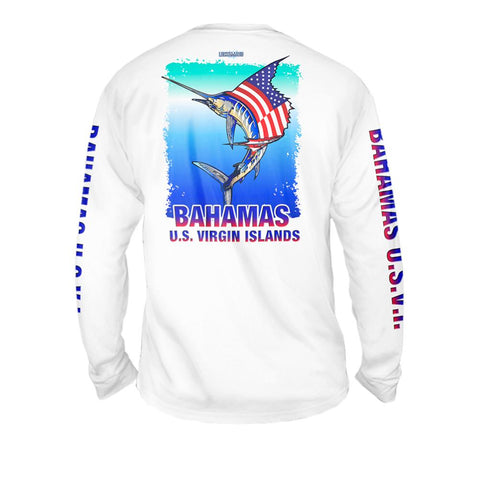 National Marlin - Free Stock Art - Mens Performance Long Sleeve Spot Print
