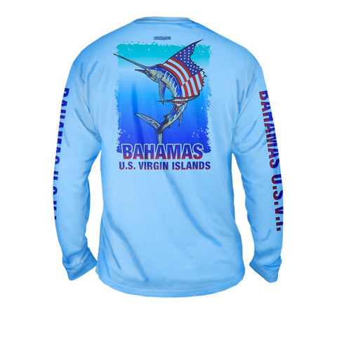 National Marlin - Free Stock Art - Mens Performance Long Sleeve Spot Print