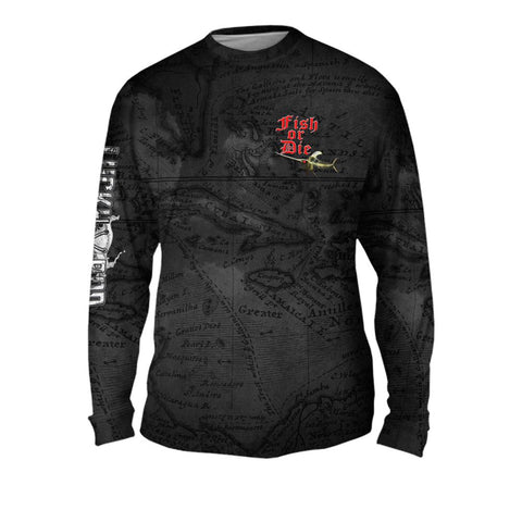 Fish or Die Mens Performance Long Sleeve Allover