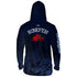 Bonefish Red Mens Performance LS With Hood Allover