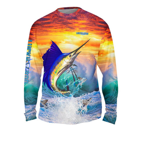 Sailfish Sunset Mens Performance Long Sleeve Allover