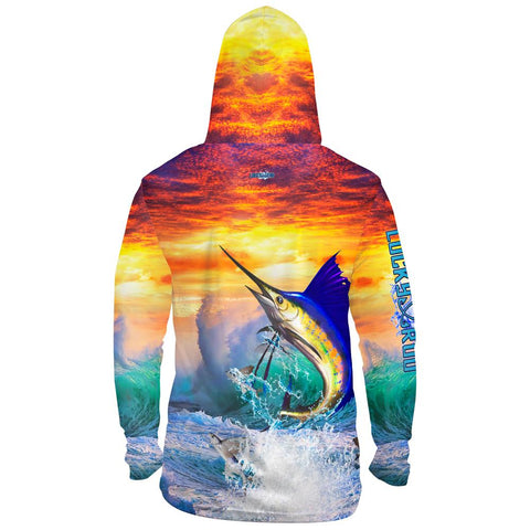 Sailfish Sunset Mens Performance LS With Hood Allover