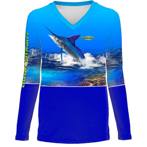Marlin Reef Womens LS V-Neck