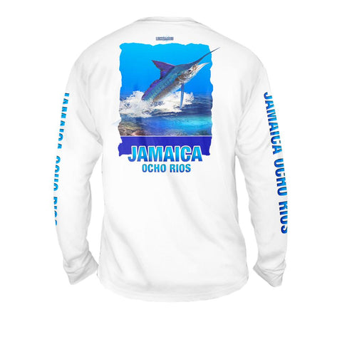 Marlin Reef - Free Stock Art - Mens Performance Long Sleeve Spot Print