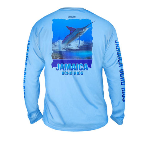 Marlin Reef - Free Stock Art - Mens Performance Long Sleeve Spot Print
