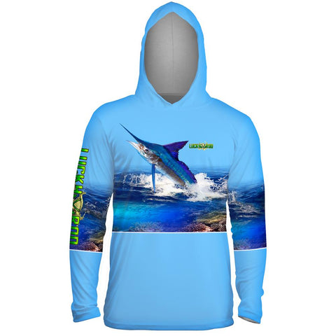 Marlin Reef Mens Performance LS With Hood