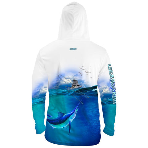 Thril Marlin Mens Performance LS With Hood Allover