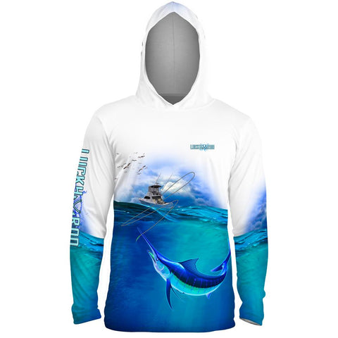Thril Marlin Mens Performance LS With Hood Allover