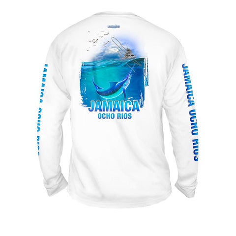Thrill Marlin - Free Stock Art - Mens Performance Long Sleeve Spot Print