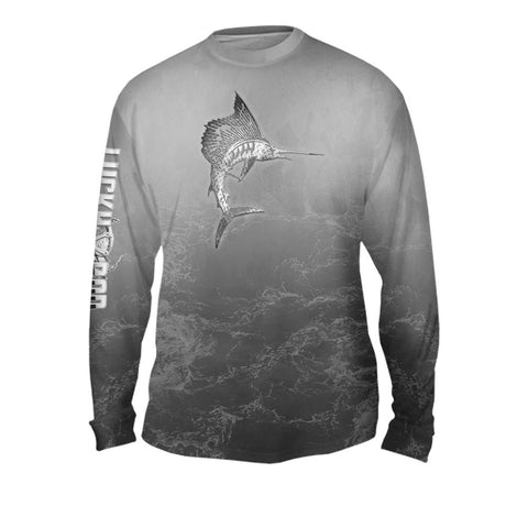 Metalic Marlin Mens Performance Long Sleeve Allover