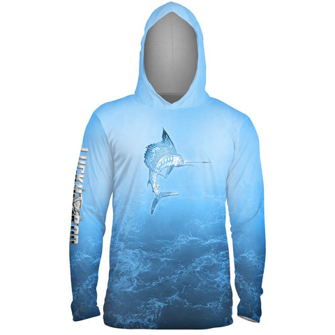 Metalic Marlin Mens Performance LS With Hood