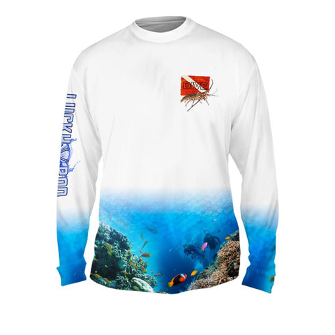 Lobster Dive Mens Performance Long Sleeve Allover