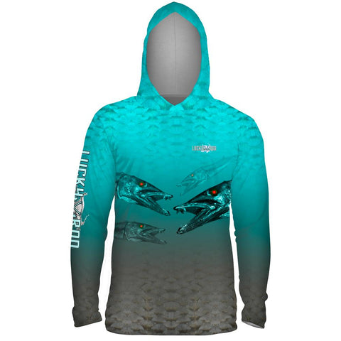 Nasty Barracuda Mens Performance LS With Hood Allover