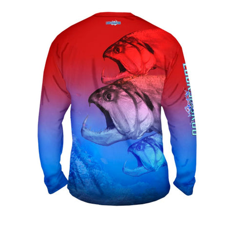 Three Head Beast Mens Performance Long Sleeve Allover