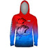 Three Head Beast Mens Performance LS With Hood Allover