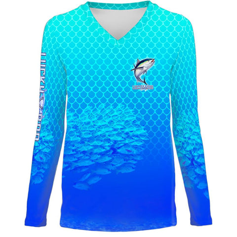 Tuna Chomp Womens LS V-Neck