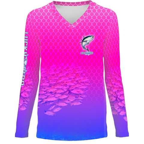 Tuna Chomp Womens LS V-Neck