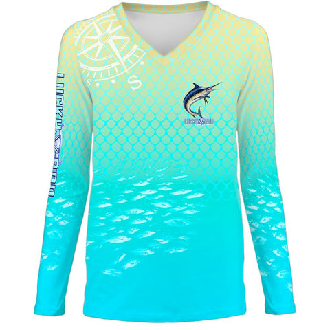 Marlin Chomp Womens LS V-Neck